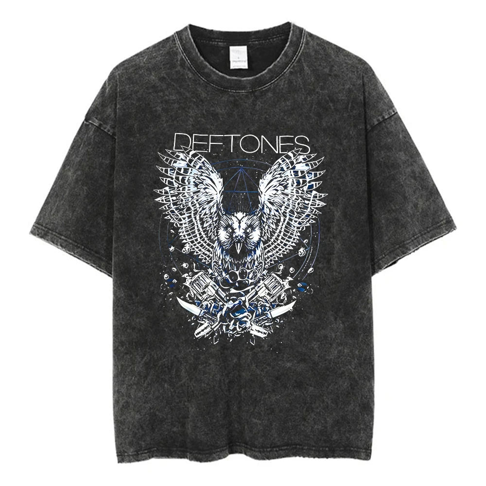 Deftones Band-Diamond Eyes Music Album Cover T-Shirt Metal Rock Clothes Cotton Vintage Short Sleeve Tees For Men Plus Size Tops