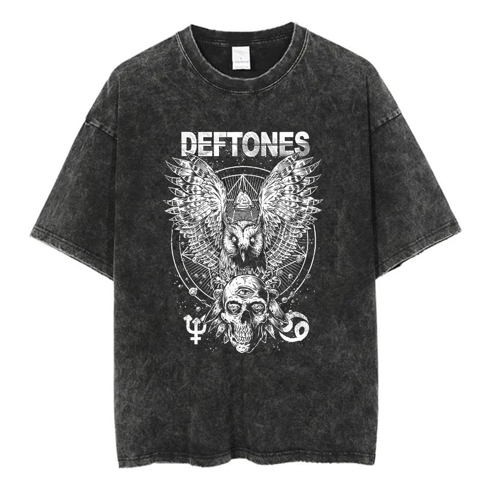 Deftones Band-Diamond Eyes Music Album Cover T-Shirt Metal Rock Clothes Cotton Vintage Short Sleeve Tees For Men Plus Size Tops