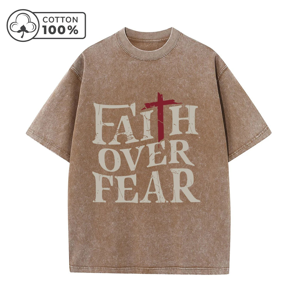 Men's Distressed Washed T-Shirt With Slogan Print Retro Pure Cotton Short Sleeve Comfortable And Breathable Training Top