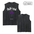 Men's Personalized Weapon Print Washed Vest Pure Cotton Distressed Retro Casual Loose Top Trendy And Fashionable Sportswear