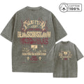 Men's Personalized Cross Print Distressed Washed T-Shirt Loose Casual Pure Cotton Crew Neck Short Sleeve Everyday Commute Top