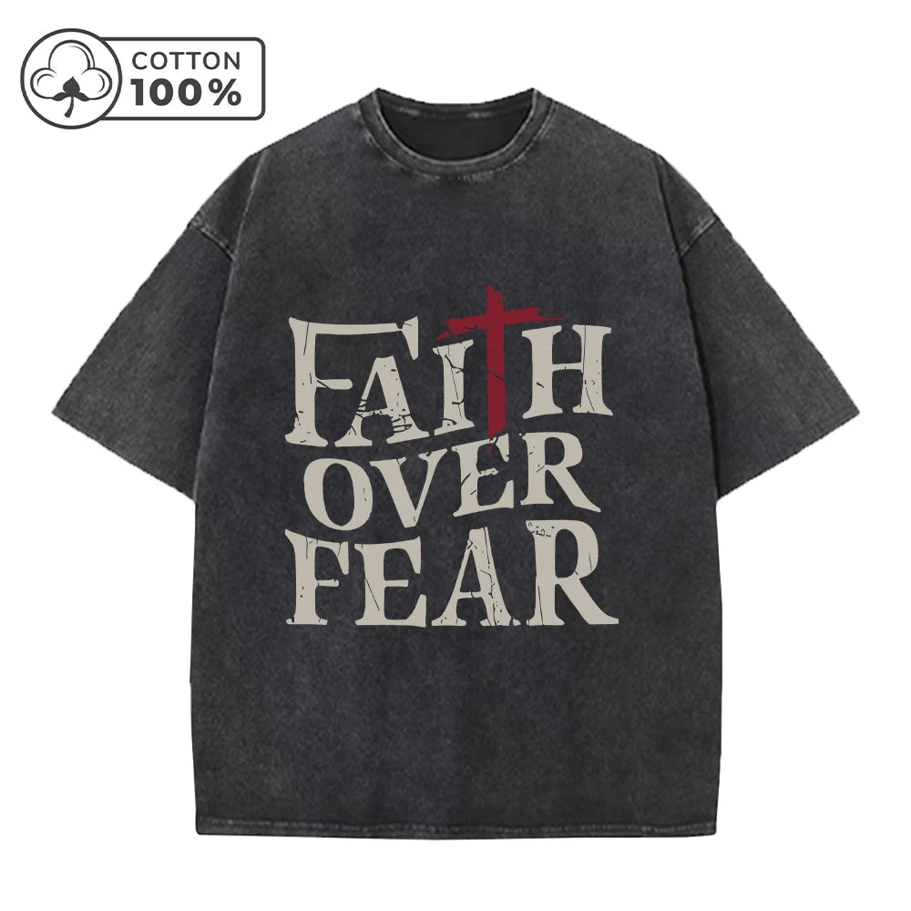 Men's Distressed Washed T-Shirt With Slogan Print Retro Pure Cotton Short Sleeve Comfortable And Breathable Training Top