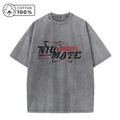 Men's Retro Washed T-Shirt Street Style Star Graffiti Letter Print Pure Cotton Short Sleeve Suitable For Summer Daily Commute