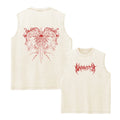 Heavyweight Distressed Washed Sleeveless T-Shirt For Men Creative Print High Street Fitness Sports Vest 2026 New Style