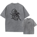 Summer Casual Printed Washed T-Shirt Loose Fitting Crew Neck Top Suitable For Everyday Commute And Lounging At Home Unisex Style