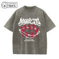 Men's Y2K Thorn Demon Print Distressed Washed T-Shirt Loose Fit Casual Pure Cotton Crew Neck Short Sleeve Everyday Commute Top