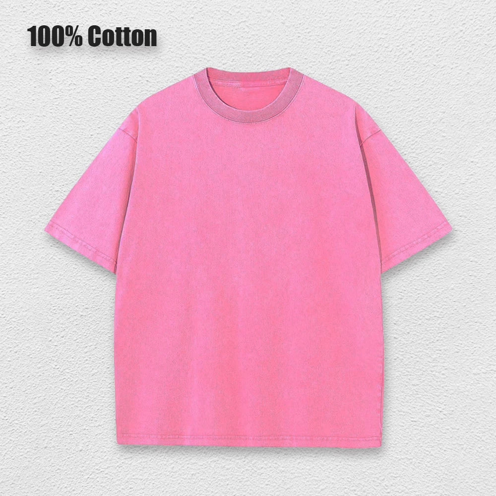 2025 Washed Vintage T-Shirts Street Hip Hop Retro Punk T Shirt women Harajuku Casual Cotton Short Sleeve Acid Wash TShirts top