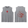 Men's Washed Vest Fashionable Printed Casual Vest Perfect For Summer Outdoor Activities And Commute Pure Cotton Sleeveless Top