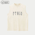 Men's Fashion Washed Vest With Twisted Text Print Pure Cotton Sleeveless Fitness T Shirt Loose Fit Casual Commuter Sports Top