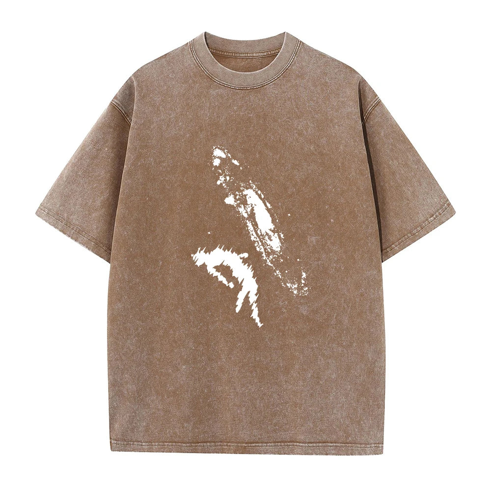 Summer Hot Sale Retro Washed T-Shirt Suitable For Everyday Outings And Commute Printed Short Sleeve Fashion Street Style
