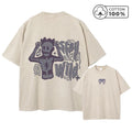 Men's Quirky Skull Print Retro Washed T-Shirt Summer Distressed Loose Casual Fashion Short Sleeved Fitness Commuter Top
