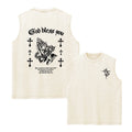 Summer Casual Printed Washed Vest Loose Fitting Casual Fashionable Retro Pure Cotton Sleeveless Vest Street Style Unisex