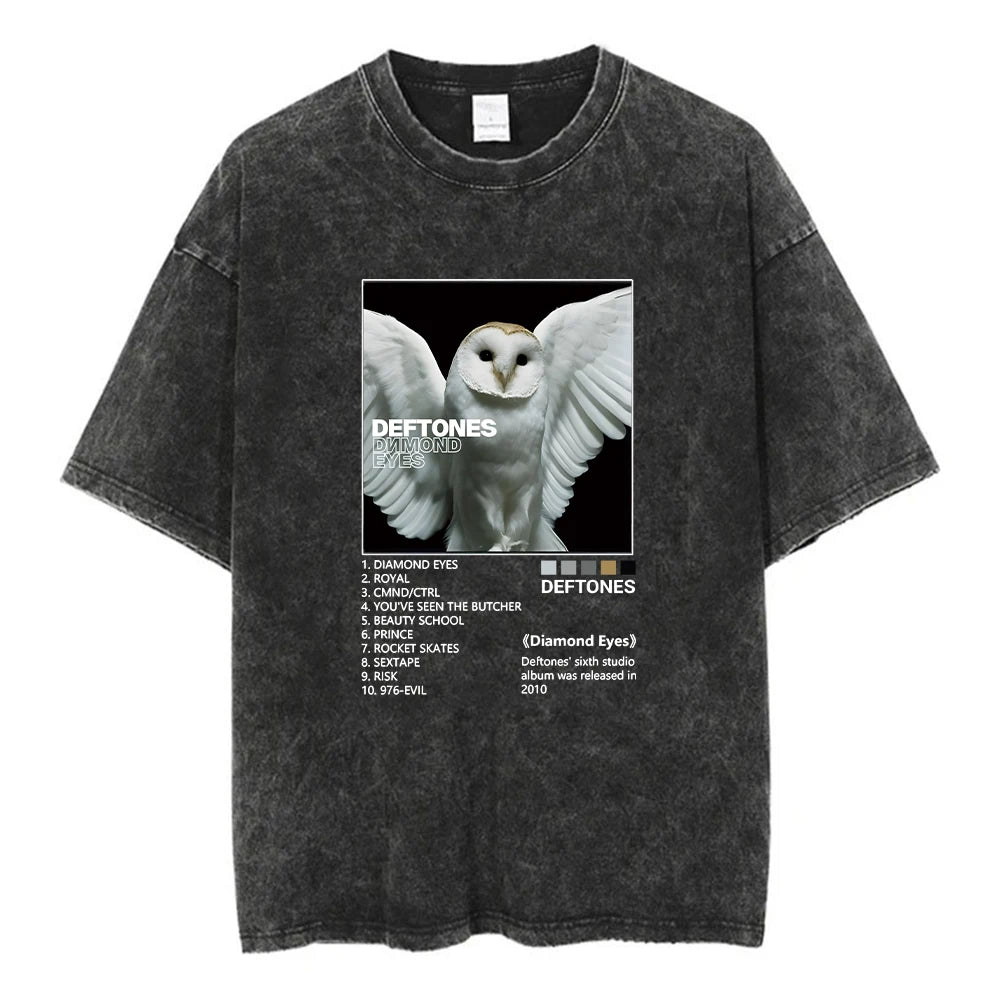 Deftones Band-Diamond Eyes Music Album Cover T-Shirt Metal Rock Clothes Cotton Vintage Short Sleeve Tees For Men Plus Size Tops