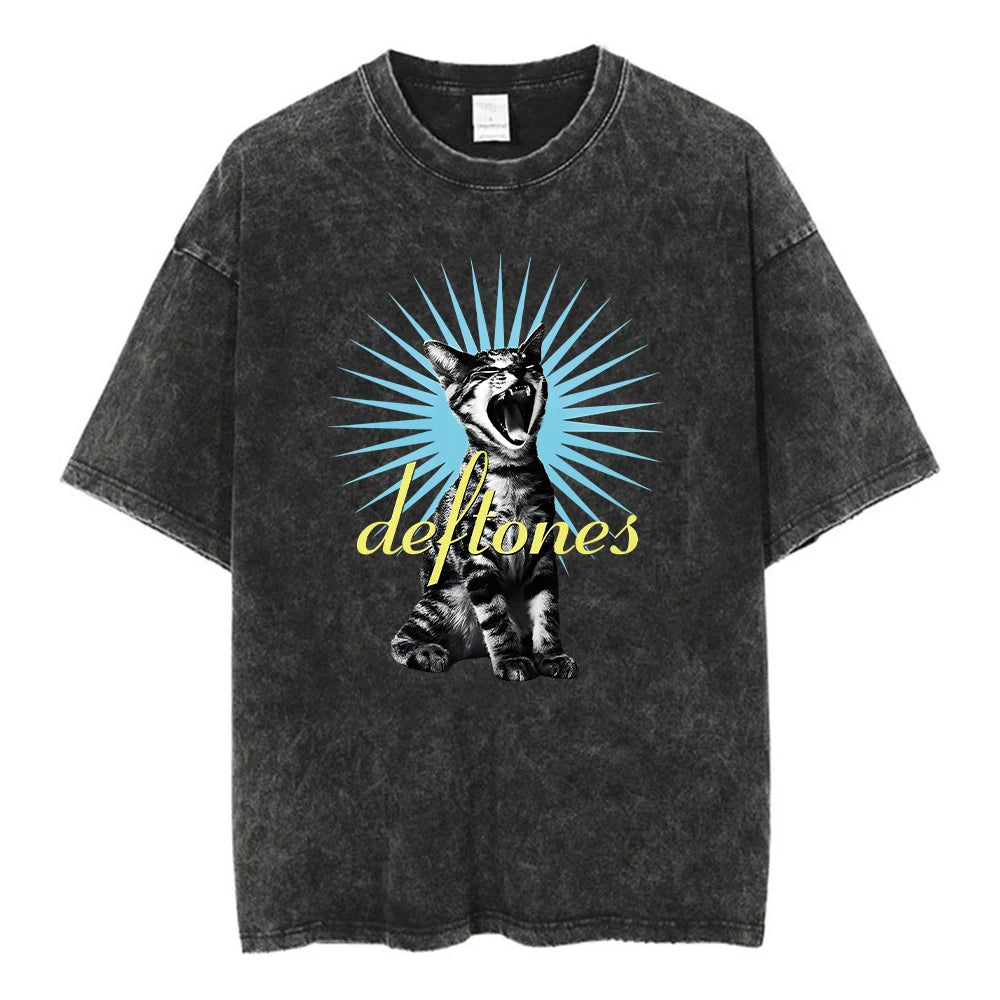Deftones Band-Diamond Eyes Music Album Cover T-Shirt Metal Rock Clothes Cotton Vintage Short Sleeve Tees For Men Plus Size Tops
