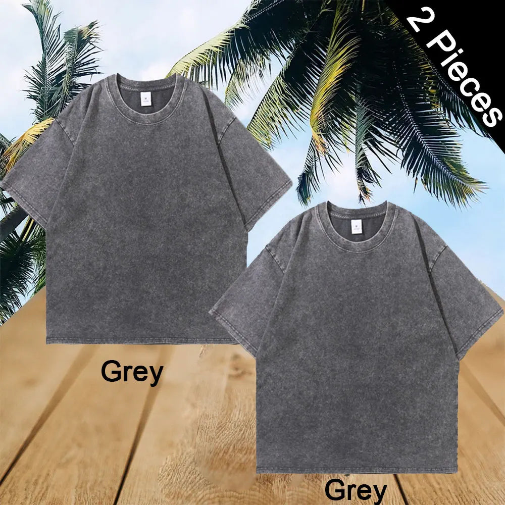 2025 Washed Vintage T-Shirts Street Hip Hop Retro Punk T Shirt women Harajuku Casual Cotton Short Sleeve Acid Wash TShirts top