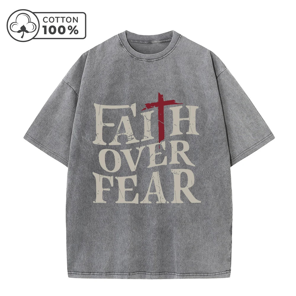 Men's Distressed Washed T-Shirt With Slogan Print Retro Pure Cotton Short Sleeve Comfortable And Breathable Training Top
