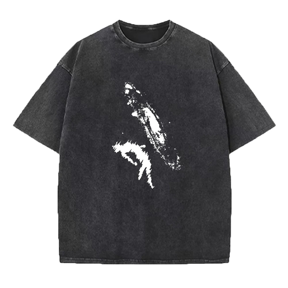 Summer Hot Sale Retro Washed T-Shirt Suitable For Everyday Outings And Commute Printed Short Sleeve Fashion Street Style