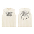 Anime Hunter X Hunter Acid Vest Retro Vintage Printed Washed Graphic Vest Men Harajuku Y2k Cotton Casual Tshirt Tops Unisex