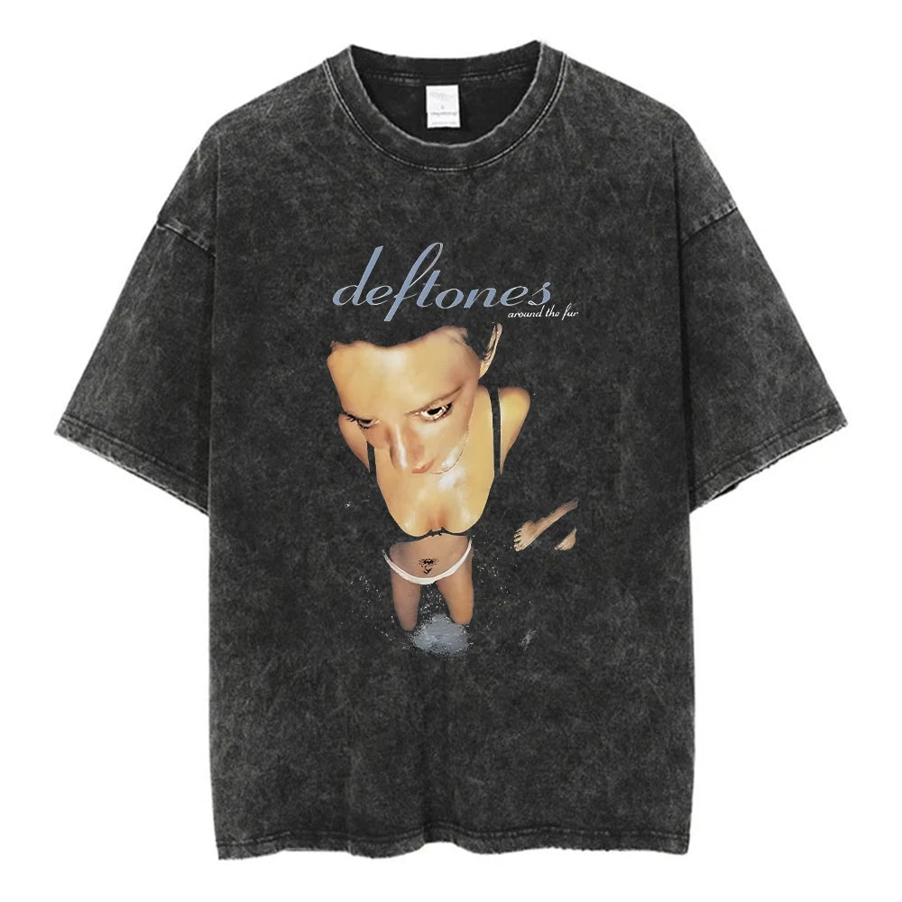 Deftones Band-Diamond Eyes Music Album Cover T-Shirt Metal Rock Clothes Cotton Vintage Short Sleeve Tees For Men Plus Size Tops
