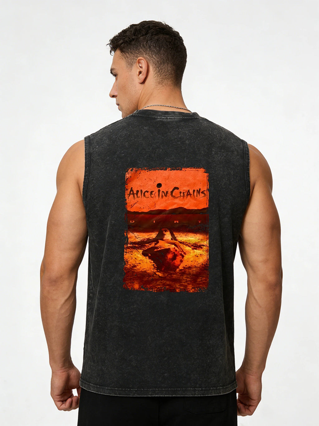 Stylish Printed Washed T-Shirt Perfect For Summer Fitness Training Vacation Or Casual Wear Loose-Fit Pure Cotton Sleeveless Vest