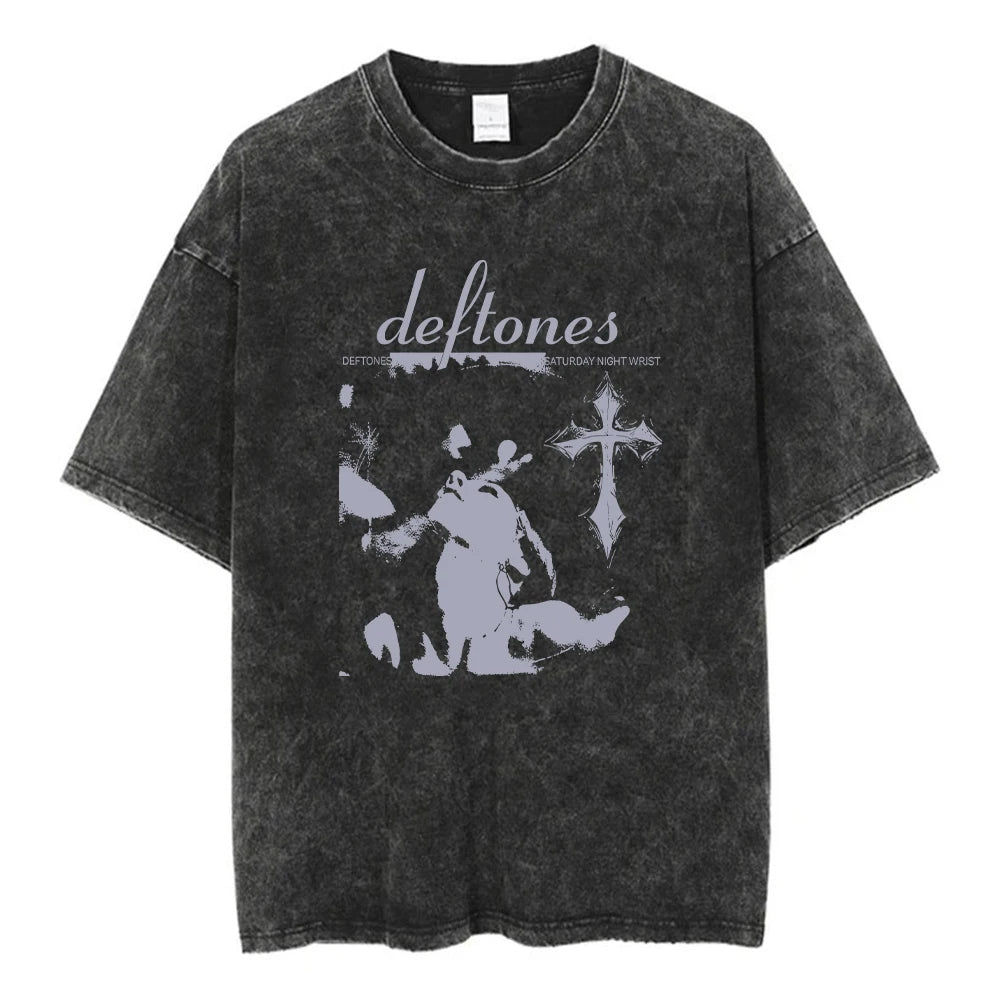 Deftones Band-Diamond Eyes Music Album Cover T-Shirt Metal Rock Clothes Cotton Vintage Short Sleeve Tees For Men Plus Size Tops
