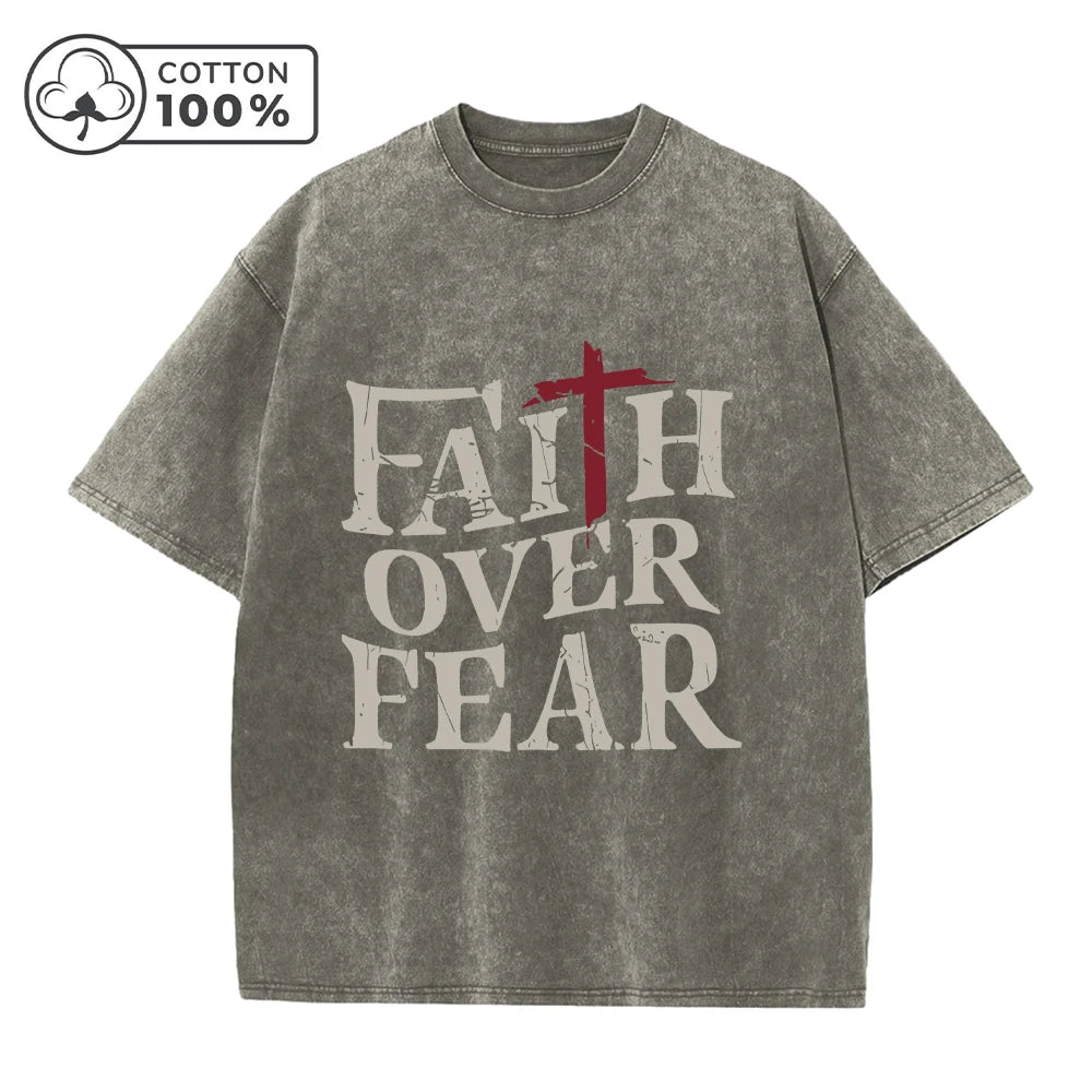 Men's Distressed Washed T-Shirt With Slogan Print Retro Pure Cotton Short Sleeve Comfortable And Breathable Training Top