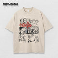 Anime Monster T Shirts Washed Men Women Cotton Harajuku T-Shirts High Quality Retro for Men Women Tops Tees Unisex