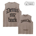 Men's Heavyweight Pure Cotton Washed Sleeveless Vest Trendy Gothic Font Print Top Retro Distressed Vest 2026 New Arrival