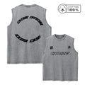 Men's Distressed Letter Print Washed Vest Retro Street Style Loose Fitting Pure Cotton Sleeveless Top Summer Gym Commute Vest
