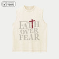 Men's Trendy Short Sentence Print Washed Vest Loose Casual Pure Cotton Fitness Commuter Retro Sleeveless Vest Summer Running Top